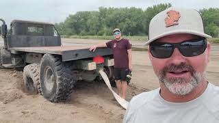 Stuck 5 ton army truck recovery