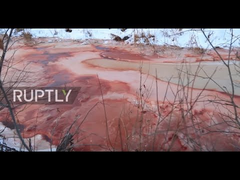 Russia: River turns crimson, baffling local residents