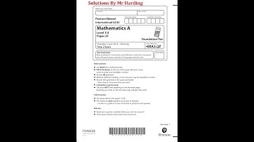Edexcel - iGCSE - Mathematics A - June 2018 - Paper 2F - Solutions By Mr Harding