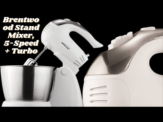Brentwood SM-1152 5-Speed + Turbo Stand Mixer, White - Brentwood Appliances