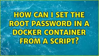 How can I set the root password in a docker container from a script (3 Solutions!!)
