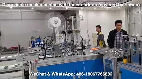 Disposable mask machine with inner earloop (covered by ribbon)