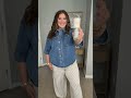 Amazon plus size casual everyday outfit inspo 🤍👜✨ Boxy denim top + soft stretchy striped pants