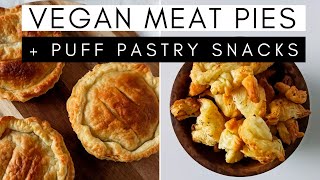Next Level VEGAN Meat Pies + BONUS Puff Pastry Crunchy Snacks | LIDL VEGAN MEAT Recipe