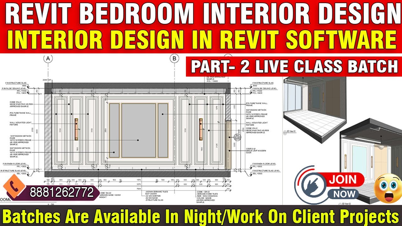 (Part2)-Live Class Revit Architecture- Interior Design Bedroom Details ...