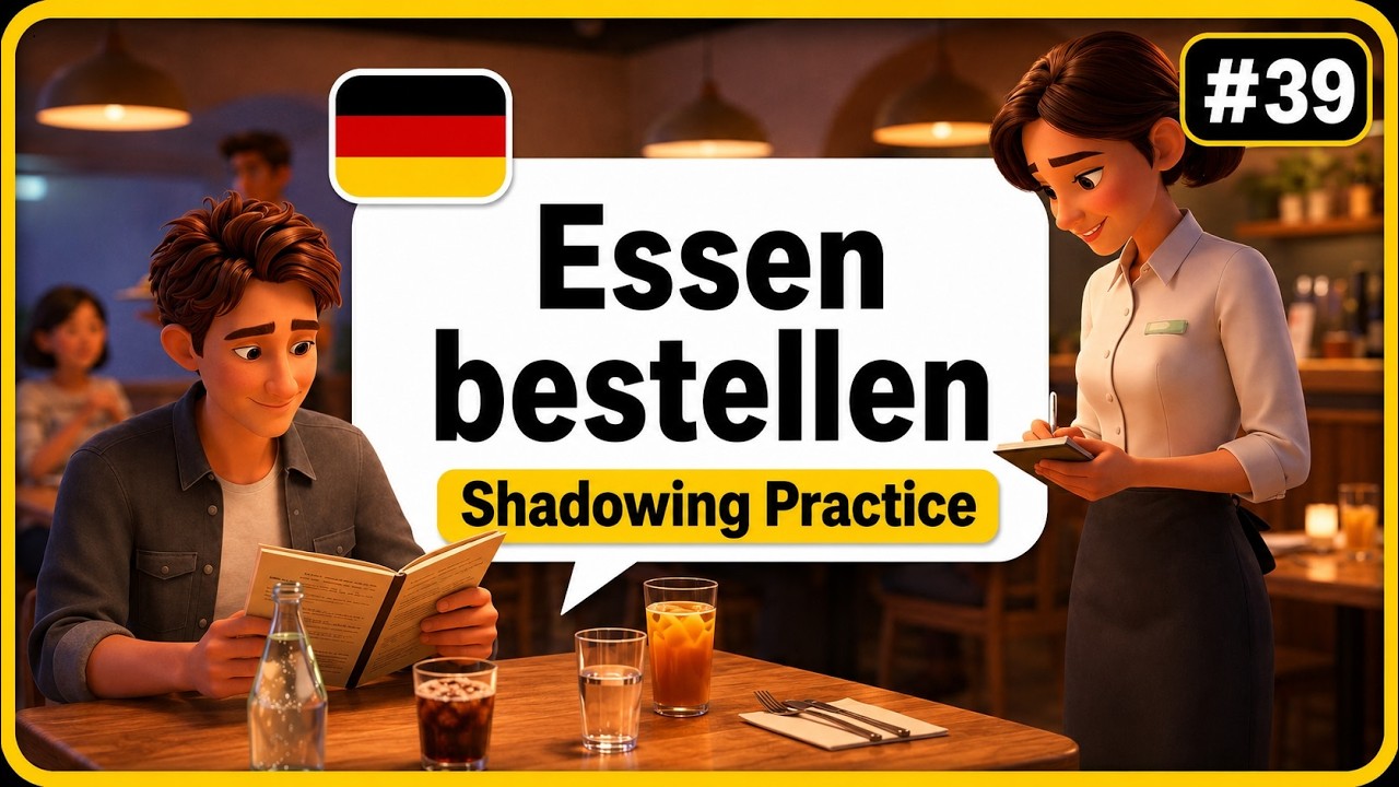 German Shadowing Practice #39 – Ordering Food – Essen bestellen - YouTube