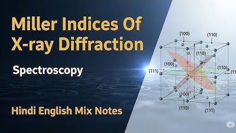 Miller Indices Of X-ray diffraction in Hindi Notes || MSc 2Sem Spectroscopy In Hindi Notes
