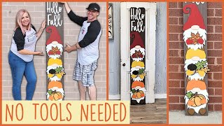 No Tools DIY Front Porch Welcome Sign Porch Leaner Gnome Fall Decor