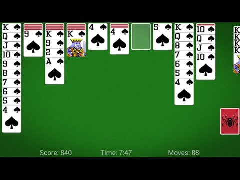 Spider Solitaire (by MobilityWare) - free offline solitaire card game for Android and iOS - gameplay