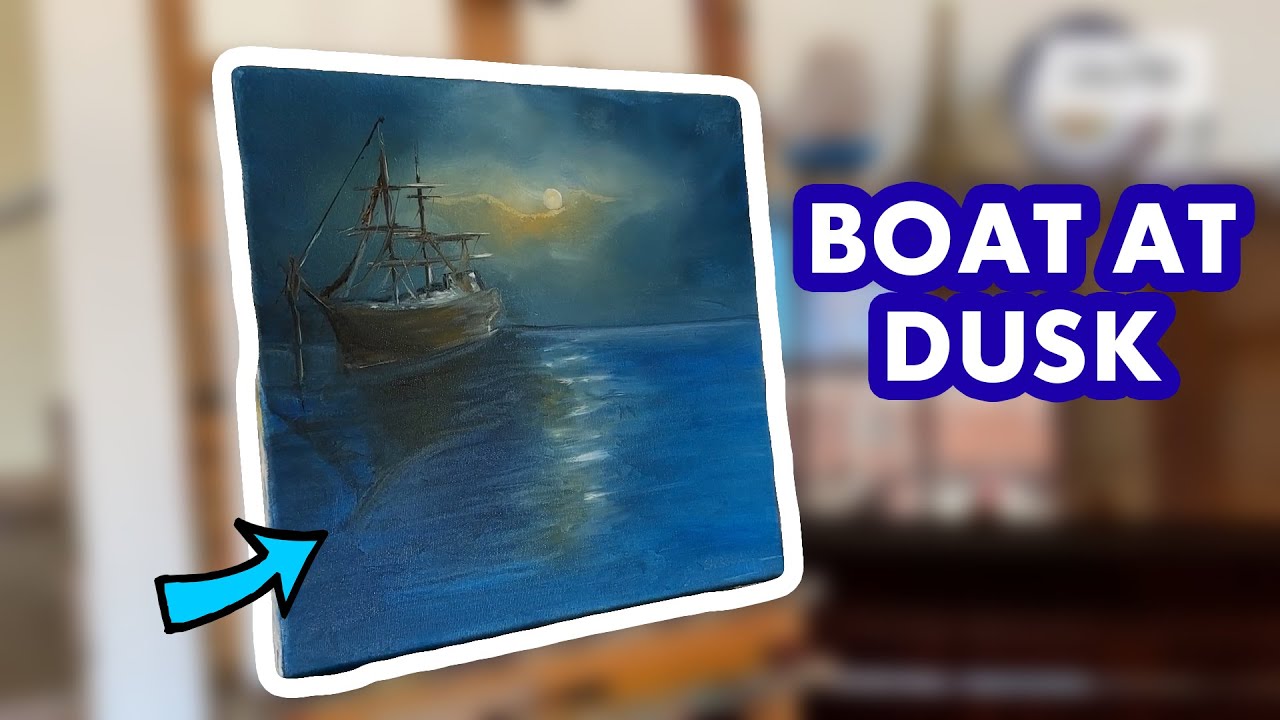 Tranquil Boat at Dusk 🌅 | Stunning Painting to Relax & Unwind