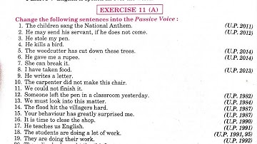 Transformation exercise 11A | the children sang the national anthem | active passive voice class 12