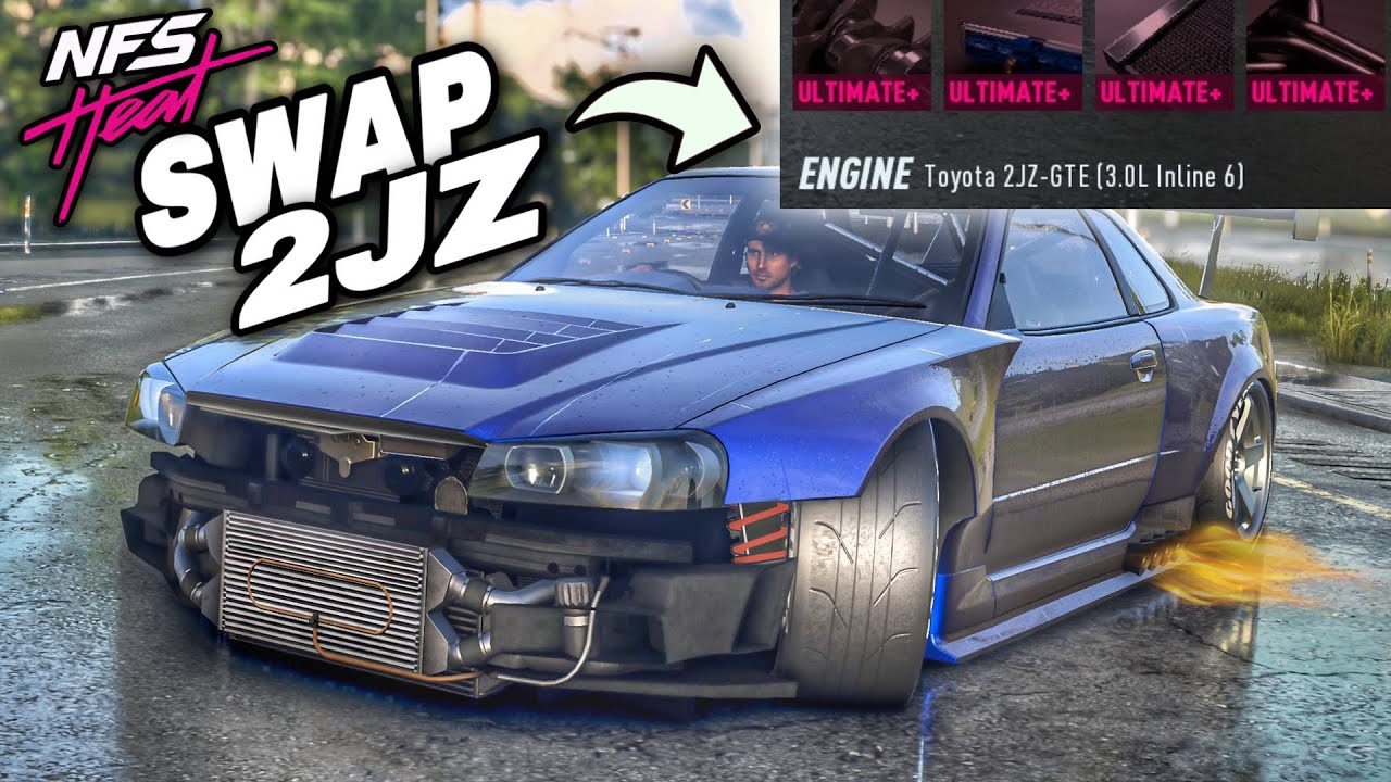 SWAP MOTOR DE SUPRA, NISSAN GTR R34 POWER BUILD! NFS: HEAT (Mod) - YouTube