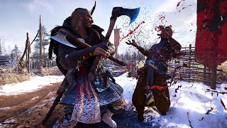 Assassin's Creed Valhalla - Brutal Combat \& Hidden Blade Stealth Kills Gameplay - PC