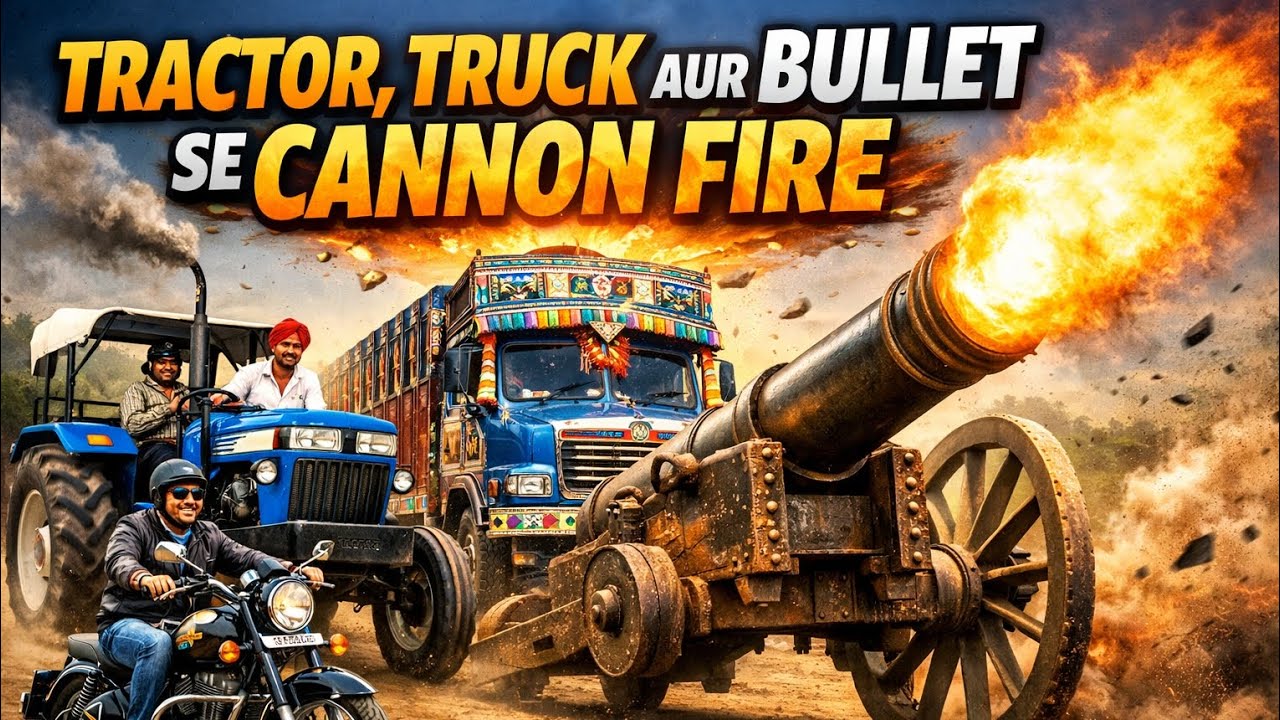 TRACTOR TRUCK AUR BULLET SE CANNON FIRE