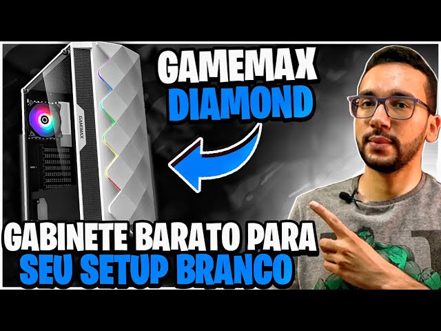 Gabinete Gamer Gamemax Diamond 3601-W, RGB, Mid Tower, Vidro Temperado,  Branco, Com 1 Fan, MFG.A361