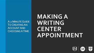 Making a Writing Center Appointment