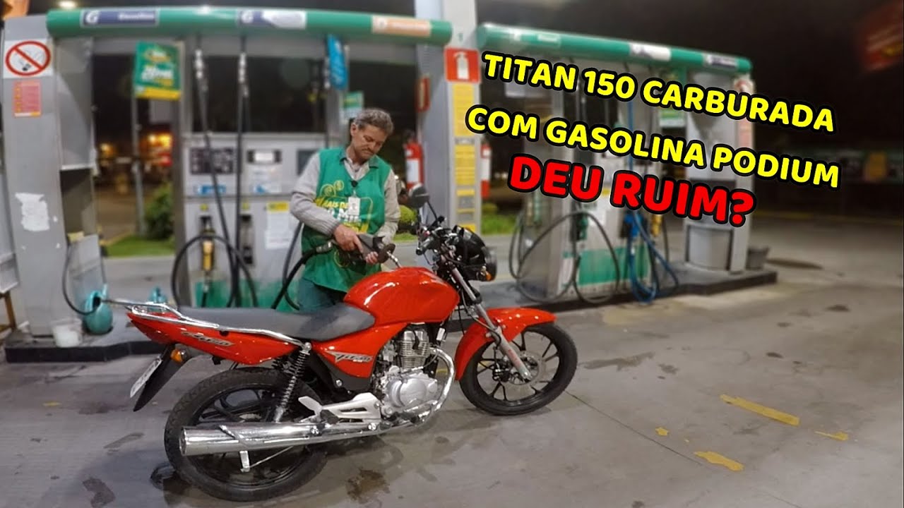 COLOQUEI GASOLINA PODIUM NA TITAN 150 0KM 😱 - YouTube