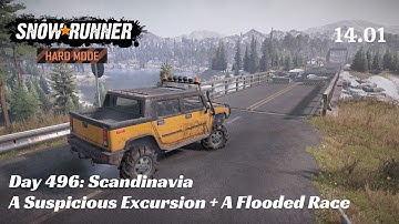 SnowRunner Hard Mode - R14 E01 - Scandinavia!!! A Suspicious Excursion