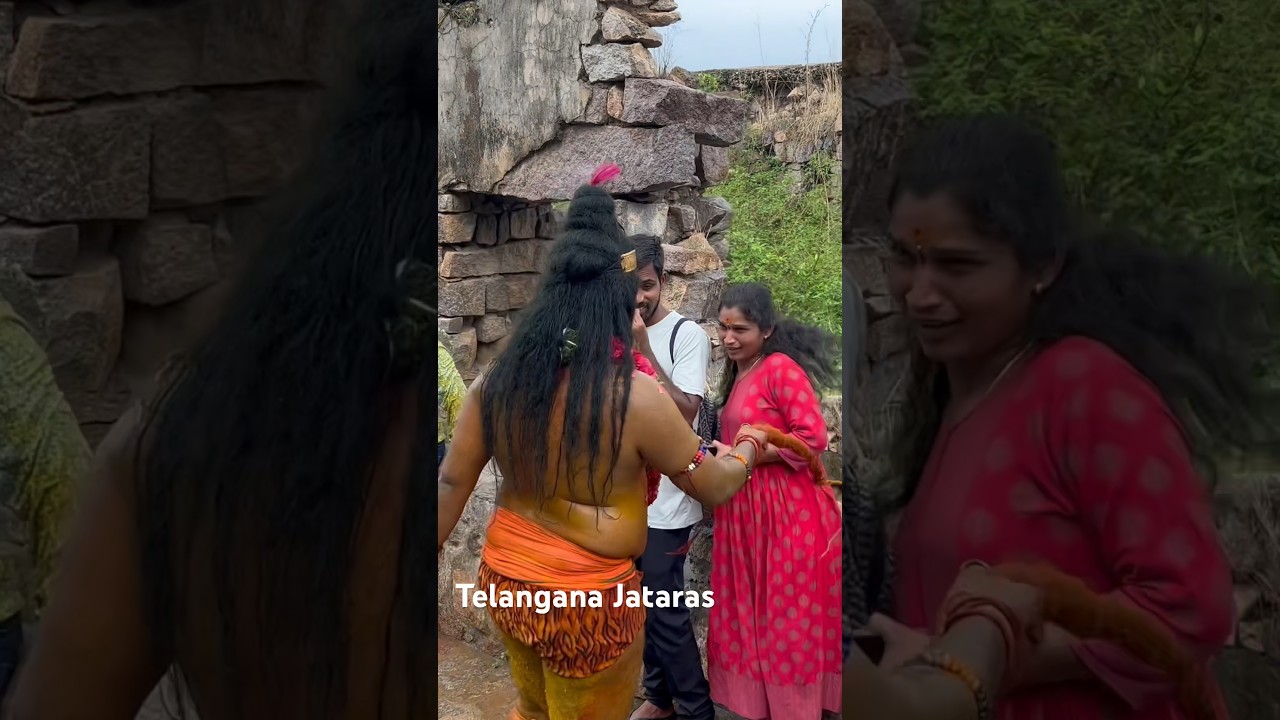 Pojaraju Funny Beating Girl at Golkonda Bonalu 2023  Potharaju Blessings  golkondabonalu2023