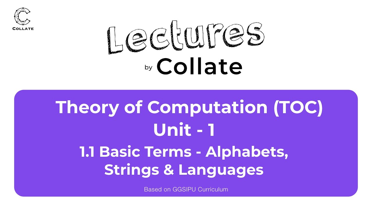 1.1 Basic Terms - Alphabets, Strings & Languages | TOC | IPU - YouTube
