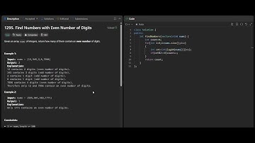 1295. Find Numbers with Even Number of Digits | Optimal One Liner Approach | C++ | Leetcode | Math