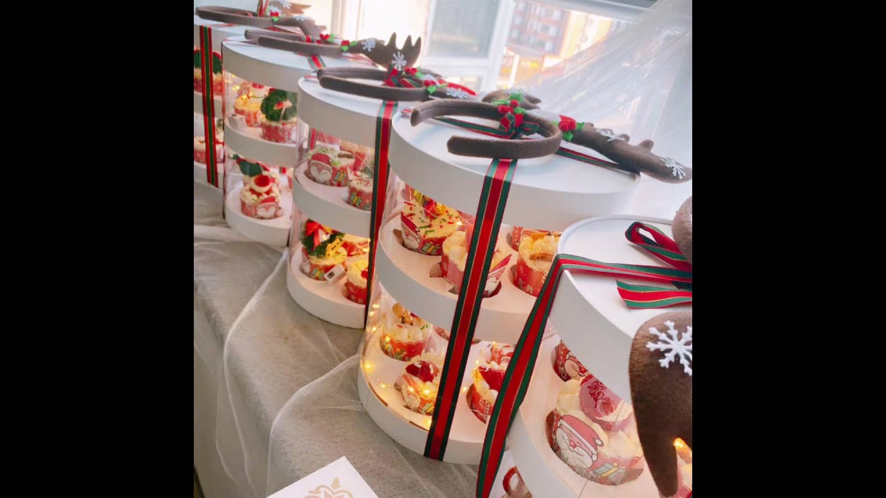 transpaerent round cake box/8 inch/2 layers cupcake box