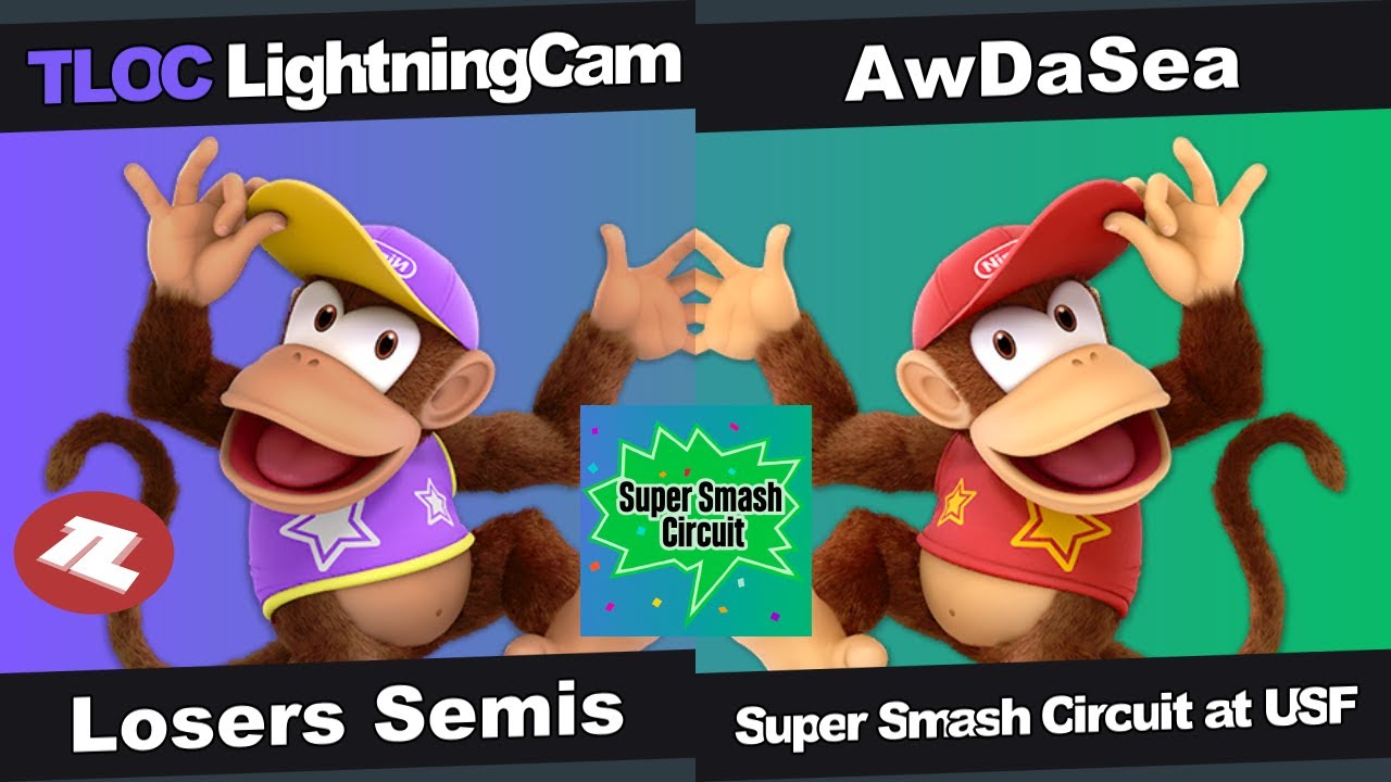 Super Smash Circuit at USF - LightningCam (Diddy Kong) vs AwDaSea (Diddy Kong) - Losers Semis