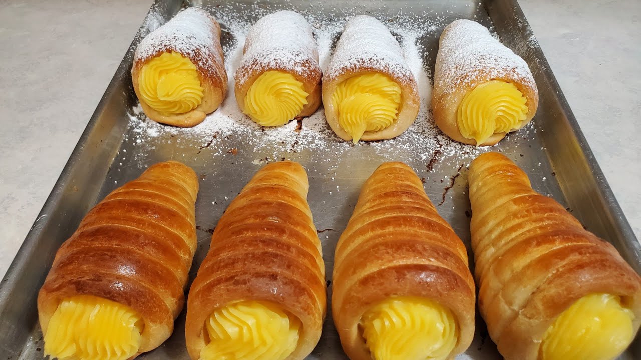 con 2 tazas de harina as estos conos rellenos de crema pastelera