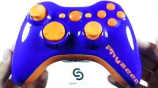 Phyzs Orange and Purple Airbrushed Xbox 360 Custom Controller