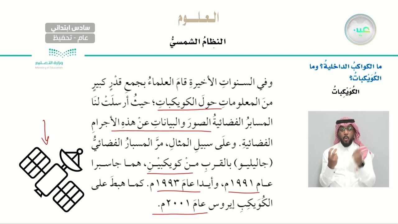 ما الكواكب الداخلية وما الكويكبات؟ - العلوم - سادس ابتدائي