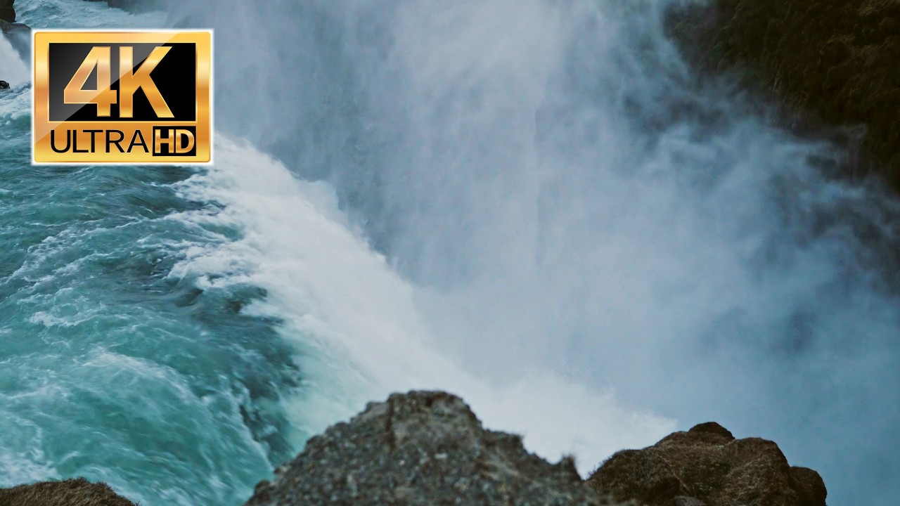 10 Hours of Soothing Relaxing Waterfall Sounds for Deep Sleep | Screen Dims After 1 Hour | No Ads