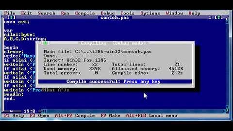 Tutorial Pascal : Pascal Mencari Predikat Nilai Siswa