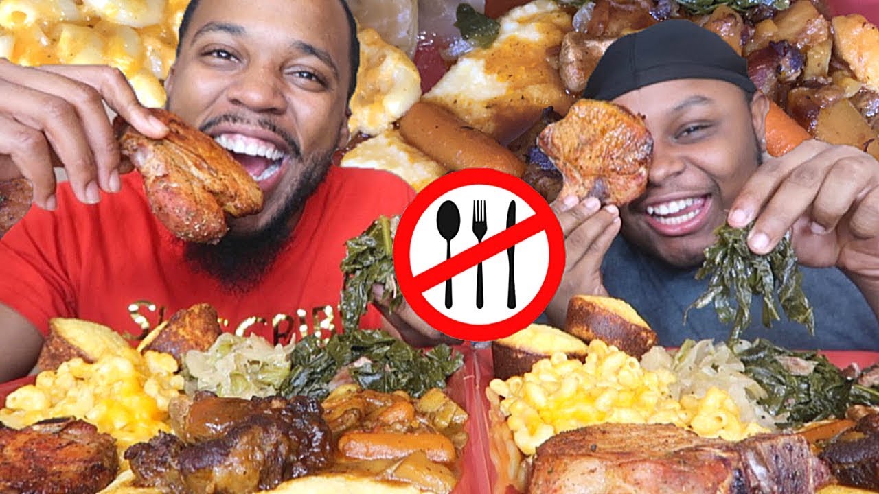 BLOVESLIFE EATING WITHOUT UTENSILS + SOULFOOD MUKBANG - YouTube