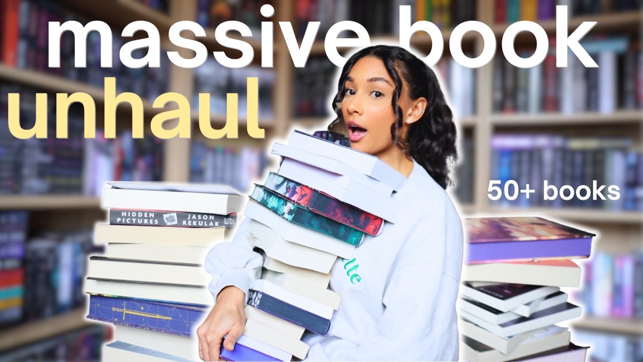 ruthlessly unhauling 50+ books ✨🫣 getting rid of my physical tbr!