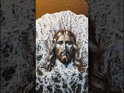 When Nature Reveals Jesus | Beautiful Beach Sand Art #jesus