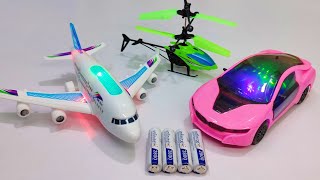 3D Lights Airbus A380 and Radio Control Exceed Helicopter | Remote Car | airbus a38O | aeroplane
