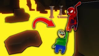 SPIDERMAN AND BALDI *DON'T TOUCH THE LAVA* CHALLENGE! (Human Fall Flat)