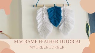 DIY macrame 3 feather wall hanging tutorial | Macrame wall hanging | Macrame leaf/feather |Beginners Profile