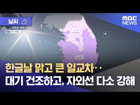 [Weather] Sunny Hangul Day with Large Temperature Swings... Dry Air and Stronger UV Rays (10/09/2...