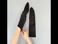 カラーフォーマル用　サテン40ｃｍ手袋　ブラック400-340　(Satin short gloves for color formal wear)