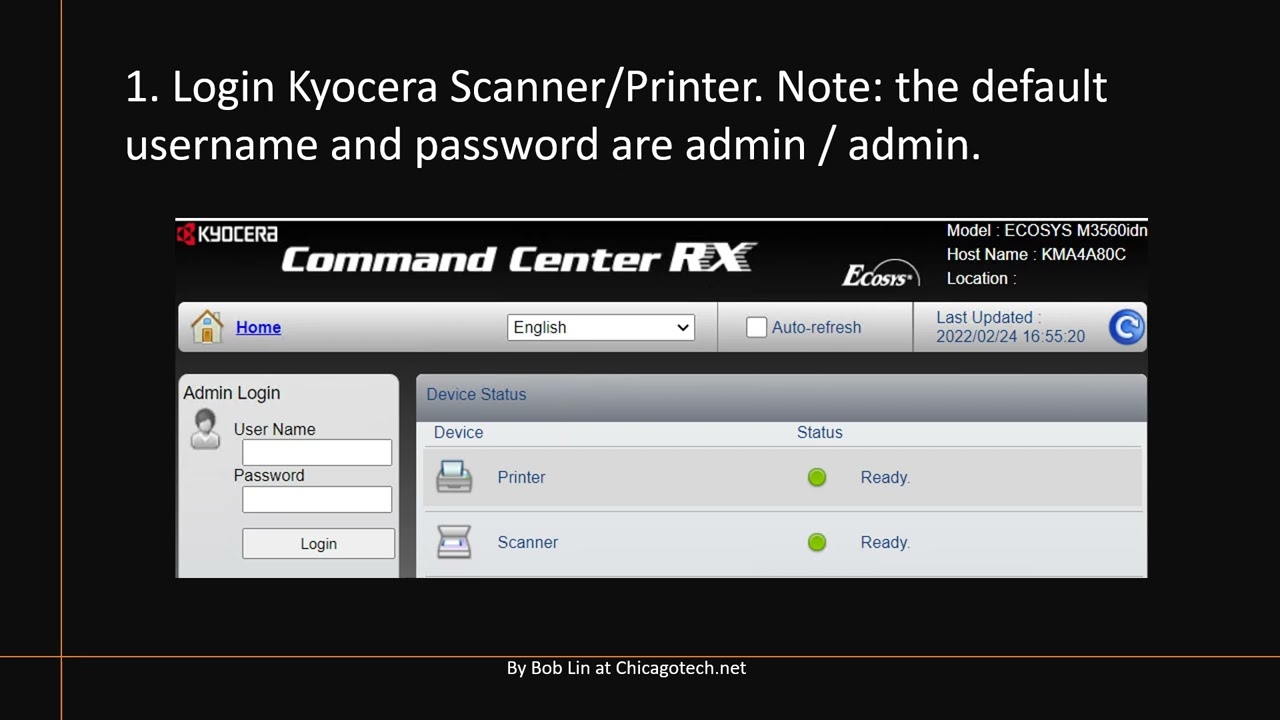 How to setup scan to network folder on Kyocera Scanner YouTube