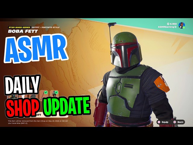 ASMR Fortnite Shop Boba Fett Star Wars Skin is Back! Daily Update Today 🎮🎧 Whispering 😴💤