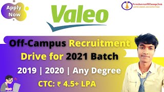 Valeo Freshers Off-Campus Recruitment Drive 2021 | 2020 | 2019 - Batch Trending Job Updates 2021