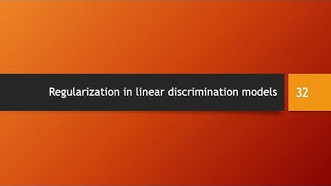 Regularization for linear models