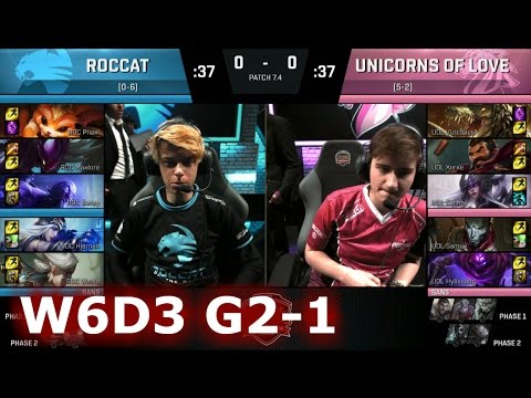 ROCCAT vs Unicorns of Love | Game 1 S7 EU LCS Spring 2017 Week 6 Day 2 | ROC vs UOL G1 W6D2