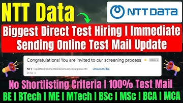 NTT Data Biggest SDET Hiring Announced For 2025, 2024, 2023 Batch | Screening Hiring Process Details