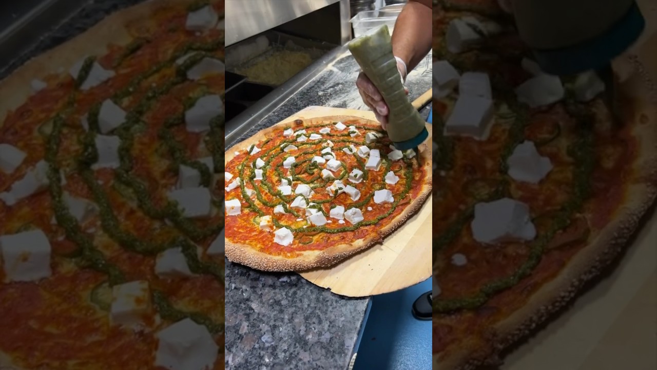 The TIKKA PIZZA in the making from Tony Boloney’s in Hoboken, NJ! 🍕💥🤤🔥 #DEVOURPOWER