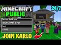 Minecraft Live 🔴 Public SMP | Java + Pe | Cracked | 24/7 server | #minecraftlive 24/7 | Survival