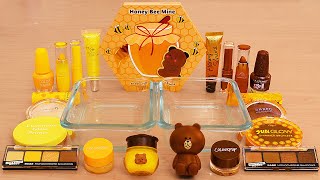 Honey Bear Slime ASMR - Mixing Makeup into Satisfying Slime!