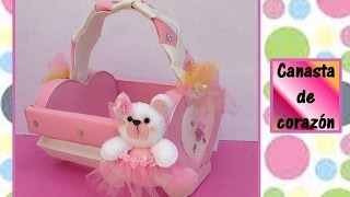 â™¥CANASTA EN FORMA DE CORAZONâ™¥- Manualidades recicladas-â™¥CREACIONES mÃ¡gicasâ™¥